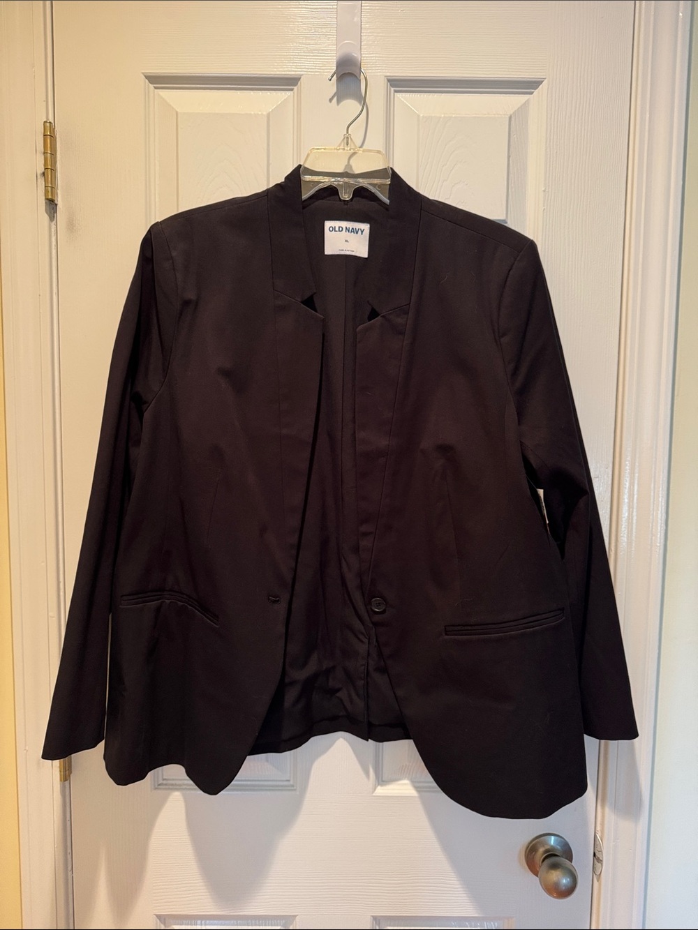 Old Navy Women's Black Open-Front Single-Button Blazer